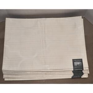 Bardwil Park Avenue Placemats Liquid Repellent Beige Geometric Set of 12